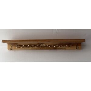 Rochester Tie Rack 22 Brass plated Pegs 21" Cedar Accessory Rack